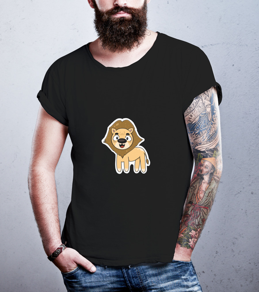 Lion Sticker Cute Cartoon T-Shirt