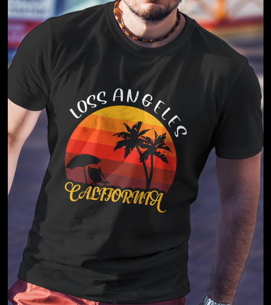 Loss Angeles California Sunset Palm Trees T-Shirt