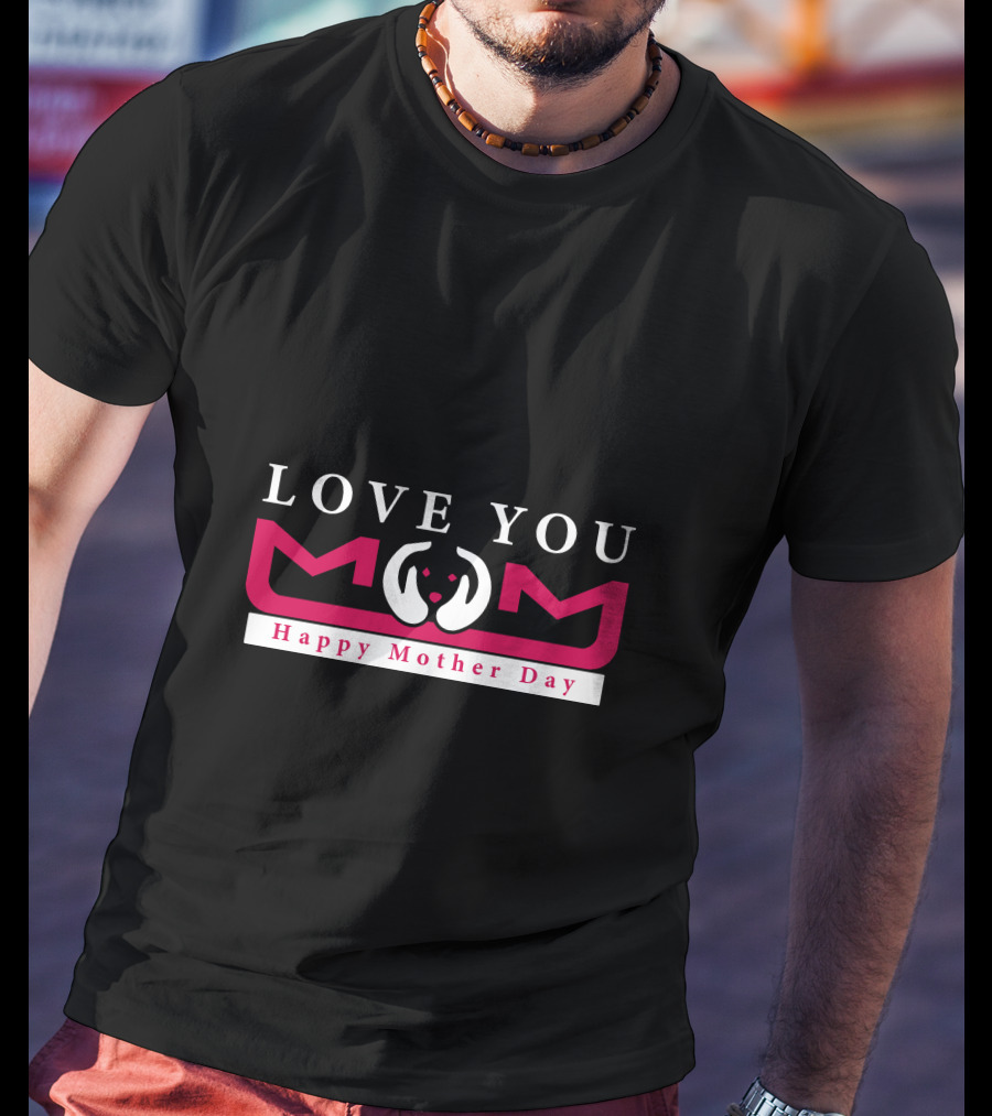 Love You Mom Heart Hands Happy Mother Day T-Shirt