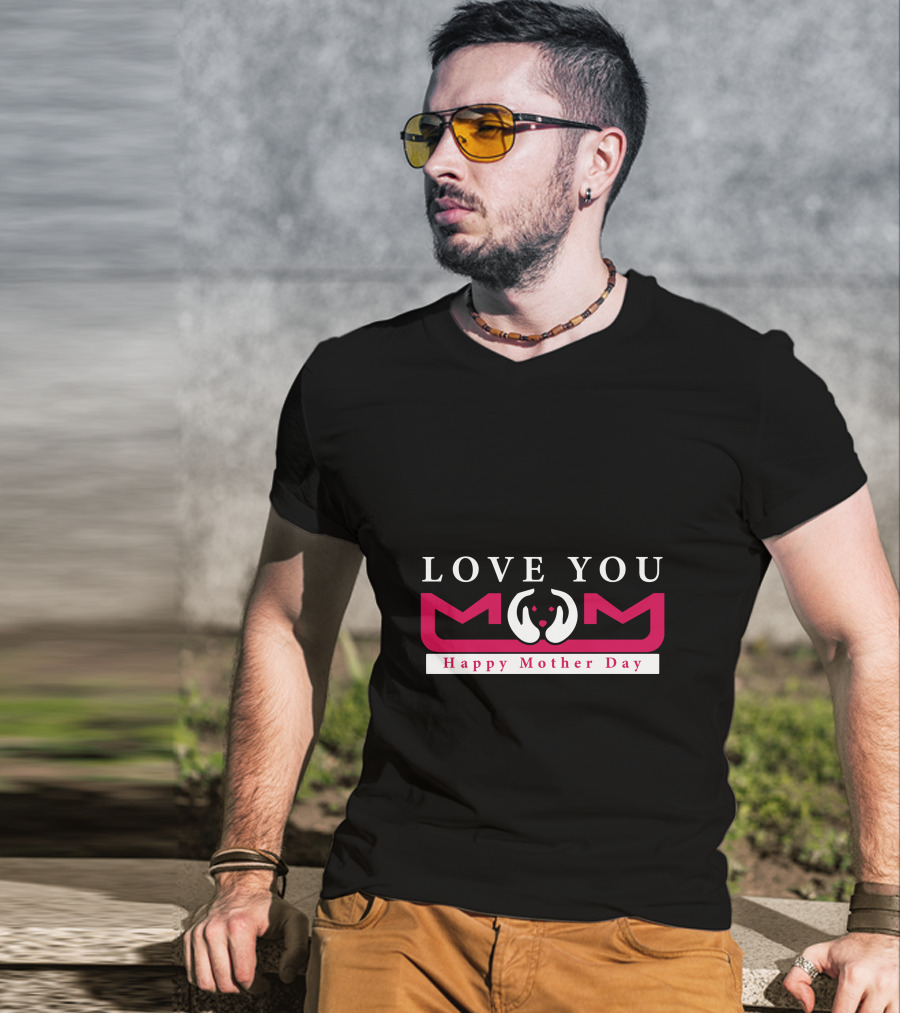 Love You Mom Heart Hands Happy Mother Day T-Shirt