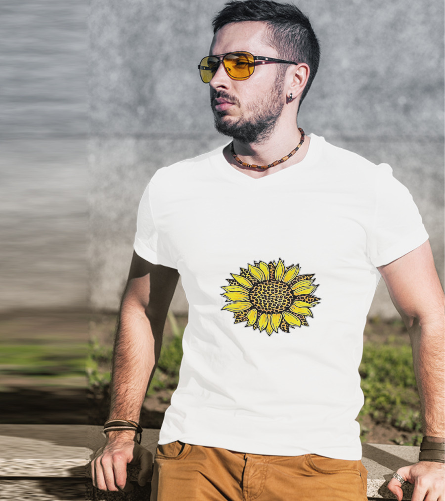 Leopard Print Sunflower T-Shirt