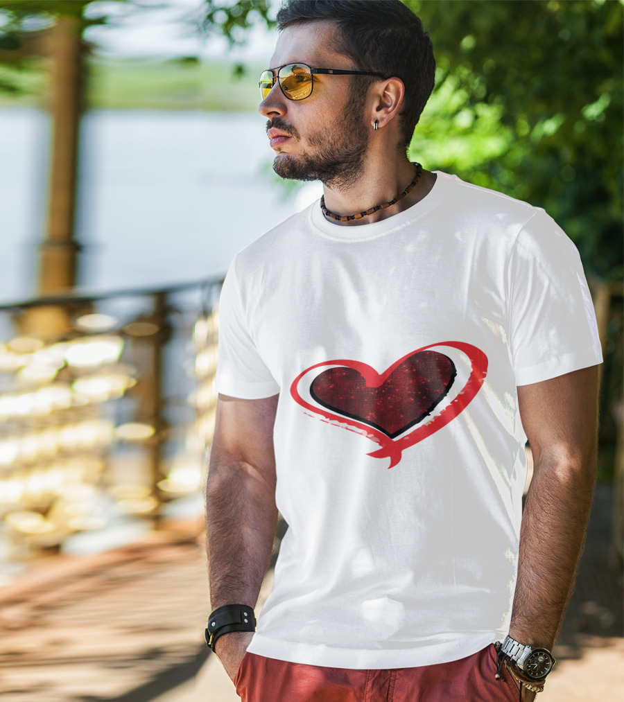 Valentines Day Heart Red Sparkle T-Shirt