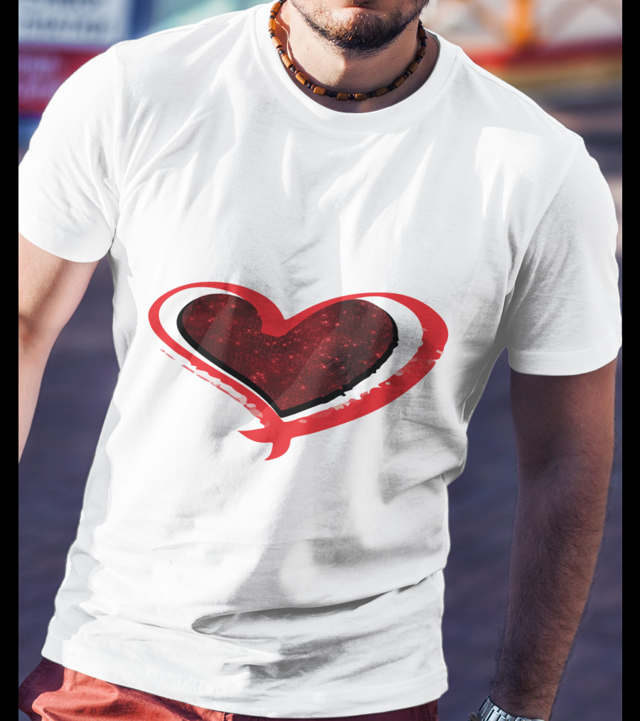 Valentines Day Heart Red Sparkle T-Shirt
