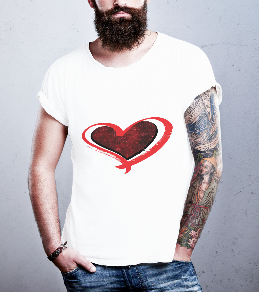 Valentines Day Heart Red Sparkle T-Shirt