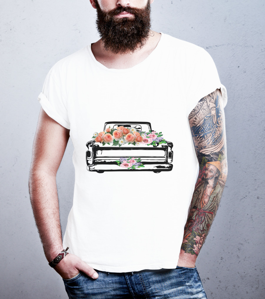 Vintage Truck Floral Arrangement T-Shirt