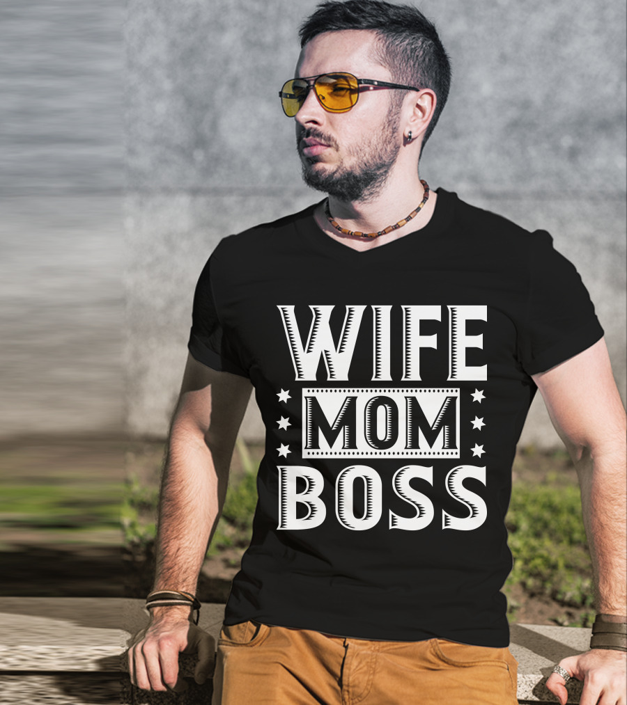 Wife Mom Boss Stars T-Shirt