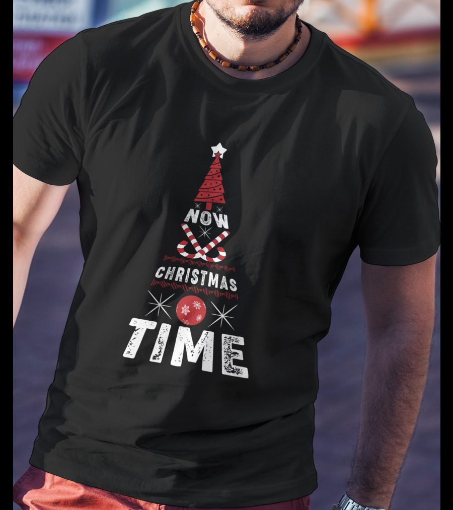 Now Christmas Time Tree With Candy Canes And Star T-Shirt