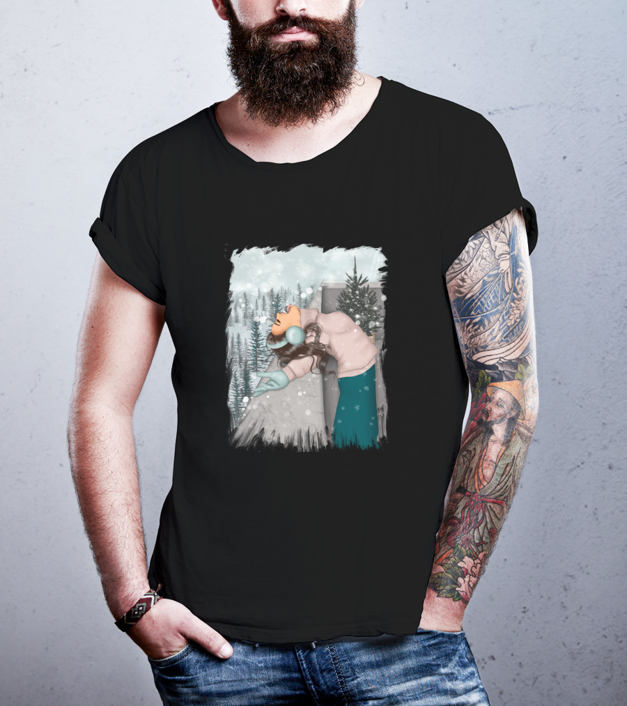 Best Wish In Winter Embracing Snowfall In Forest Scene T-Shirt