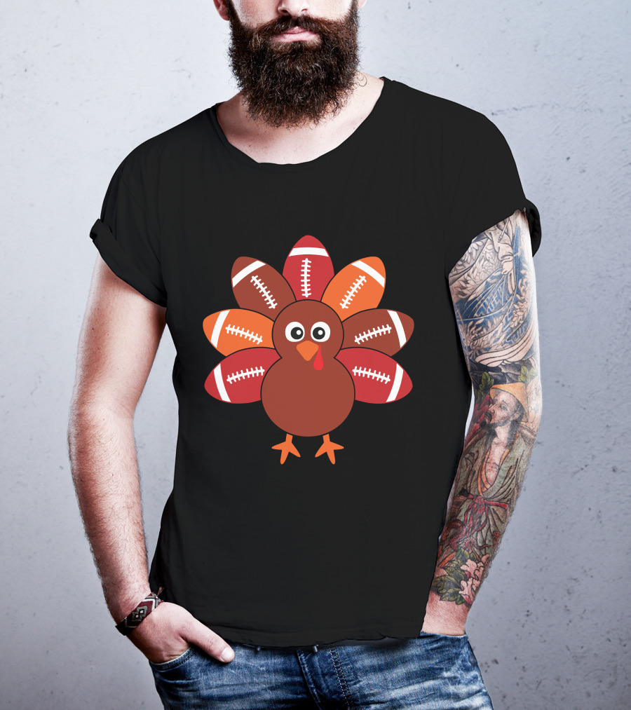 Football Turkey Thanksgiving Balls Festival T-Shirt