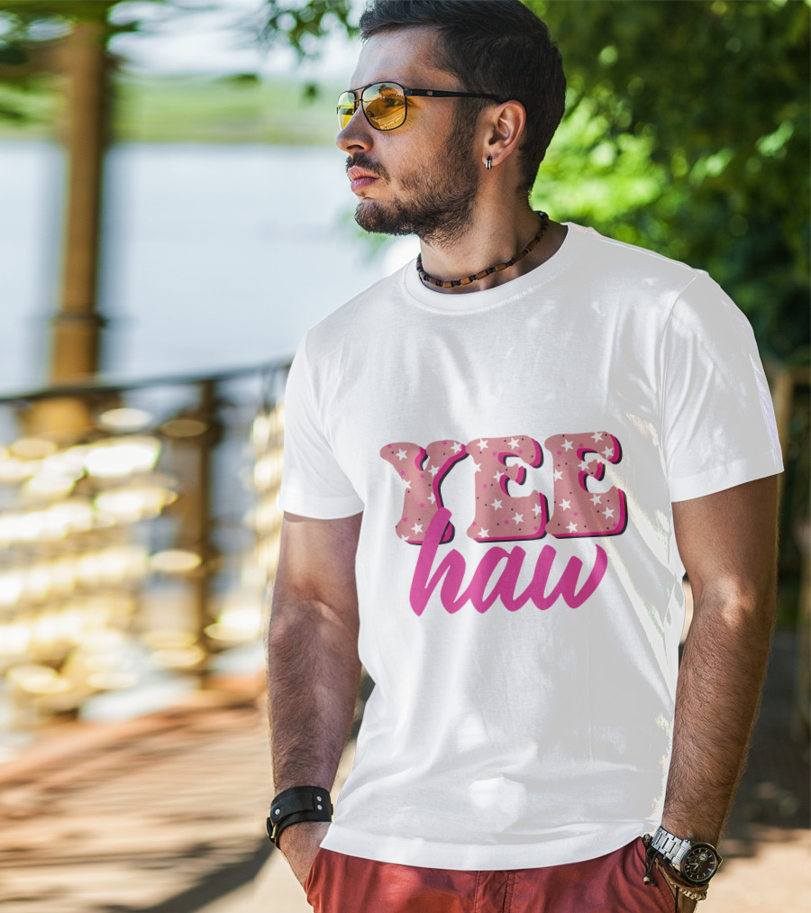 Retro Yee Haw Star Pattern Howdy T-Shirt