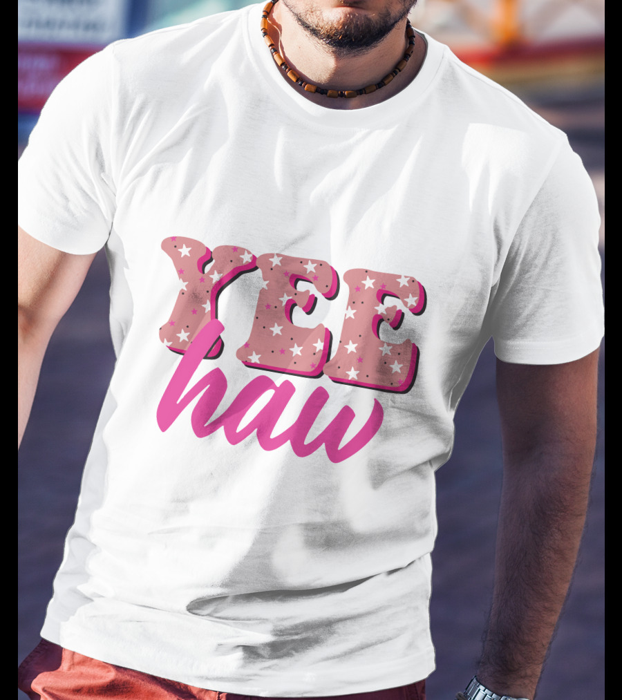 Retro Yee Haw Star Pattern Howdy T-Shirt