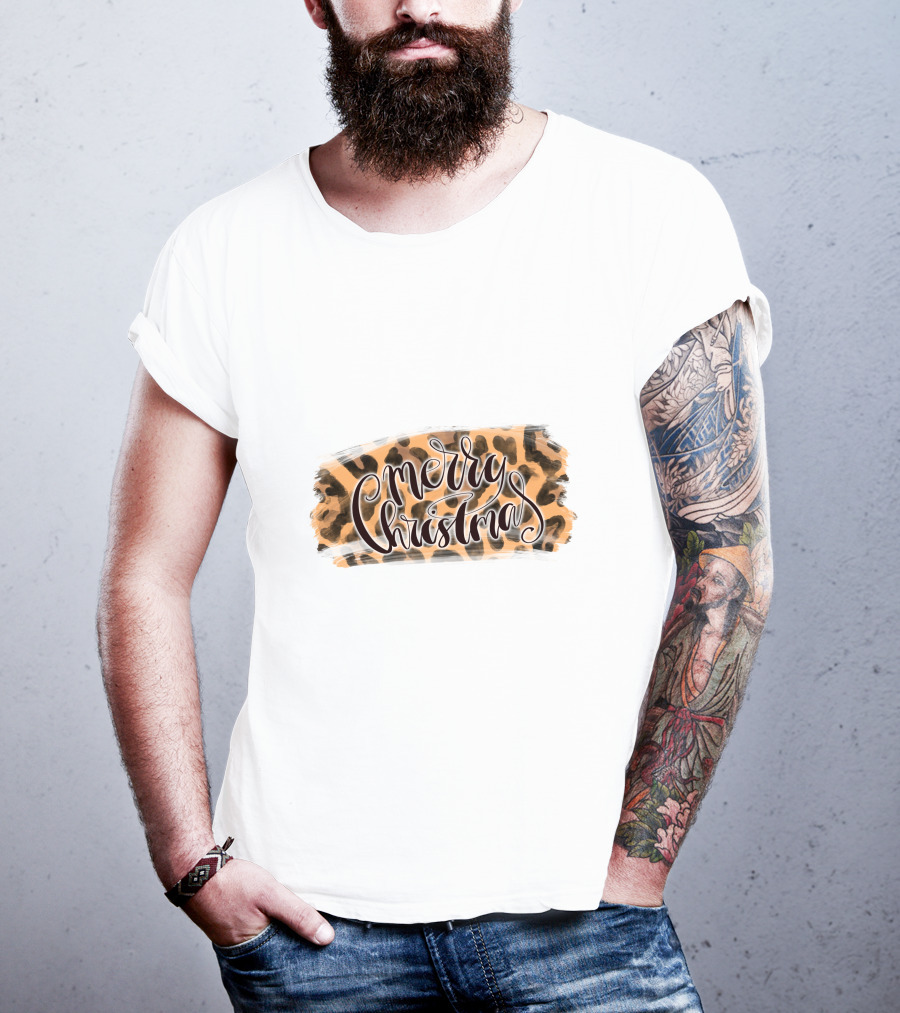 Merry Christmas Leopard Pattern Wild T-Shirt