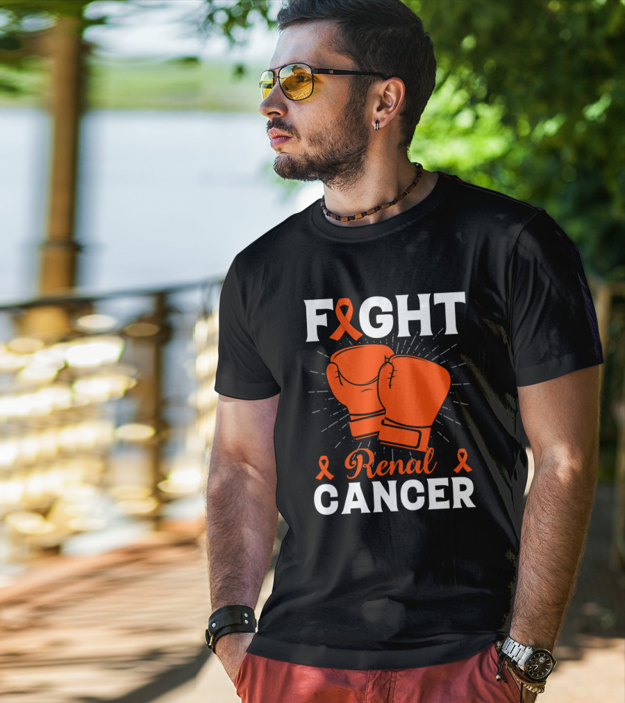 Fight Renal Cancer Orange Ribbon Boxing Gloves T-Shirt