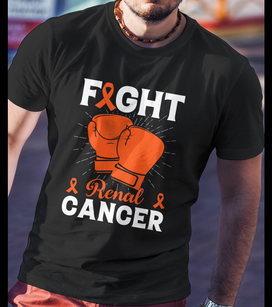 Fight Renal Cancer Orange Ribbon Boxing Gloves T-Shirt