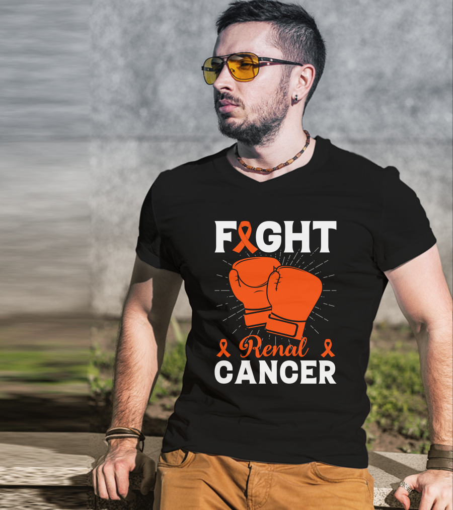 Fight Renal Cancer Orange Ribbon Boxing Gloves T-Shirt