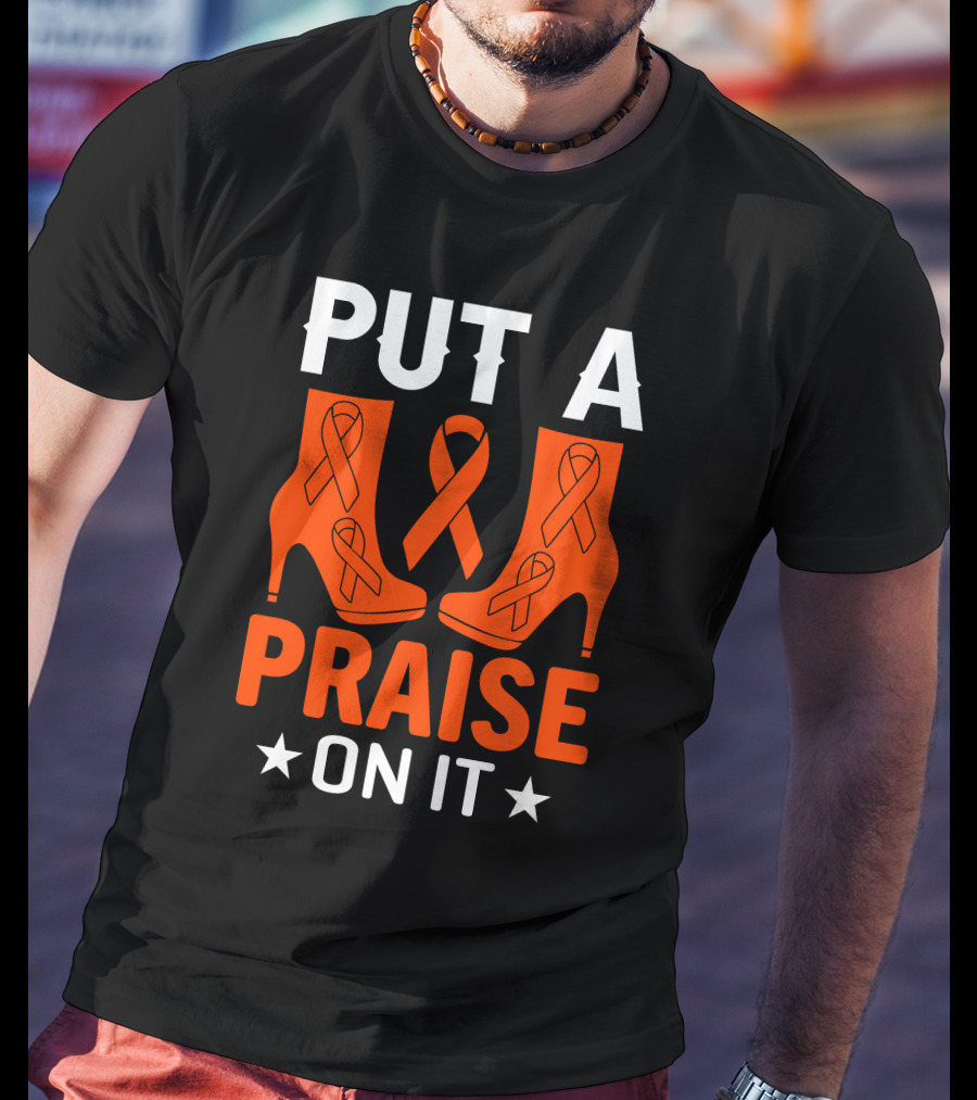 PUT A PRAISE ON IT Orange Ribbon High Heels T-Shirt