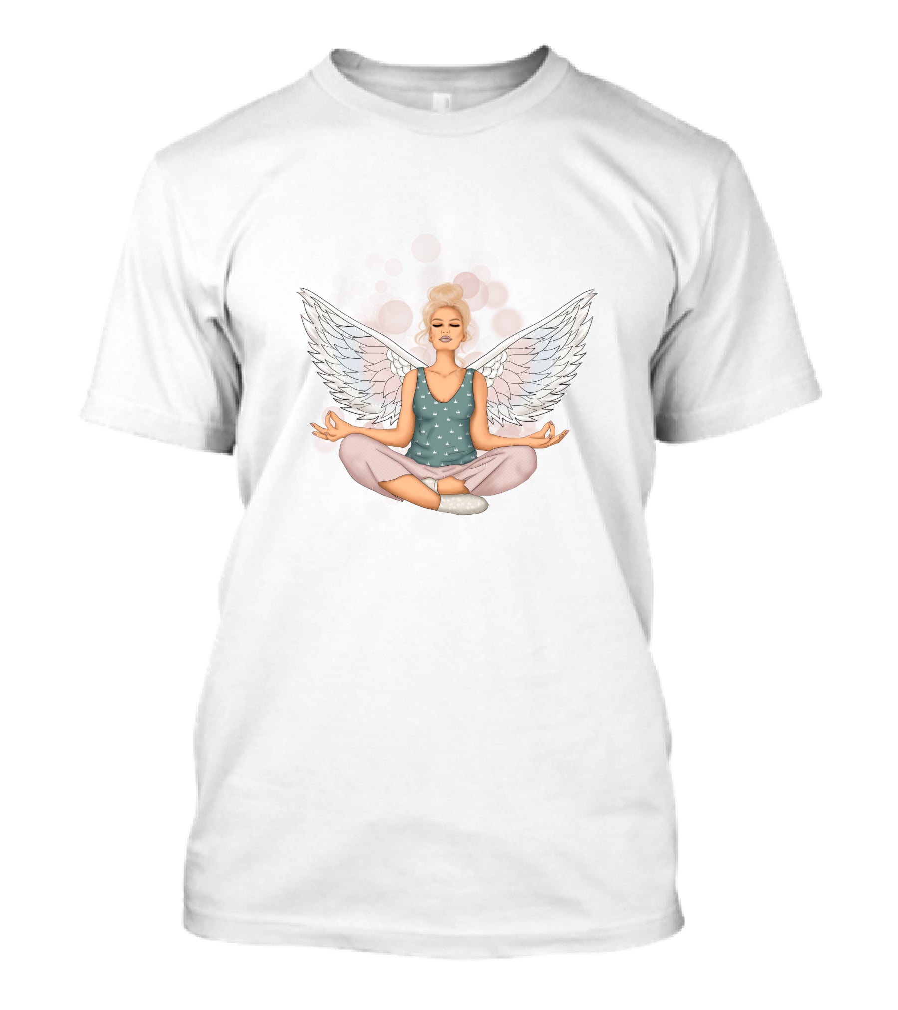 Blonde Angel Yoga Mindfulness Meditation Practice T-Shirt