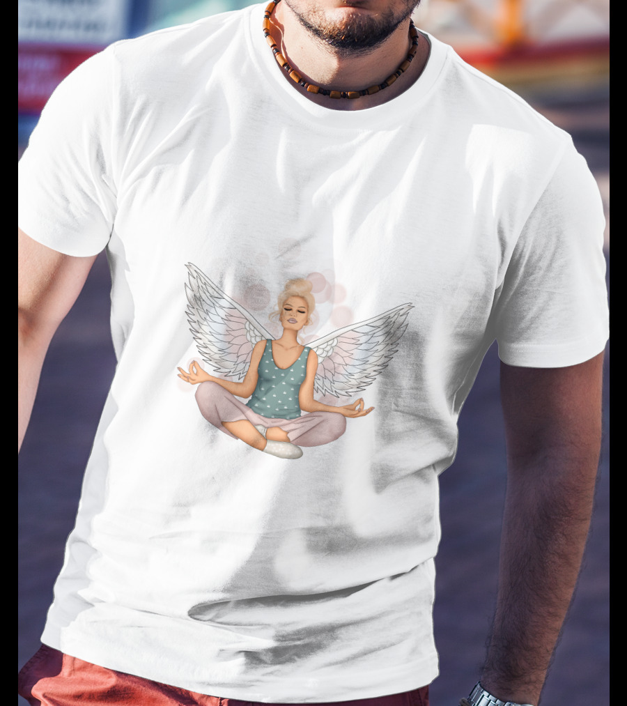 Blonde Angel Yoga Mindfulness Meditation Practice T-Shirt