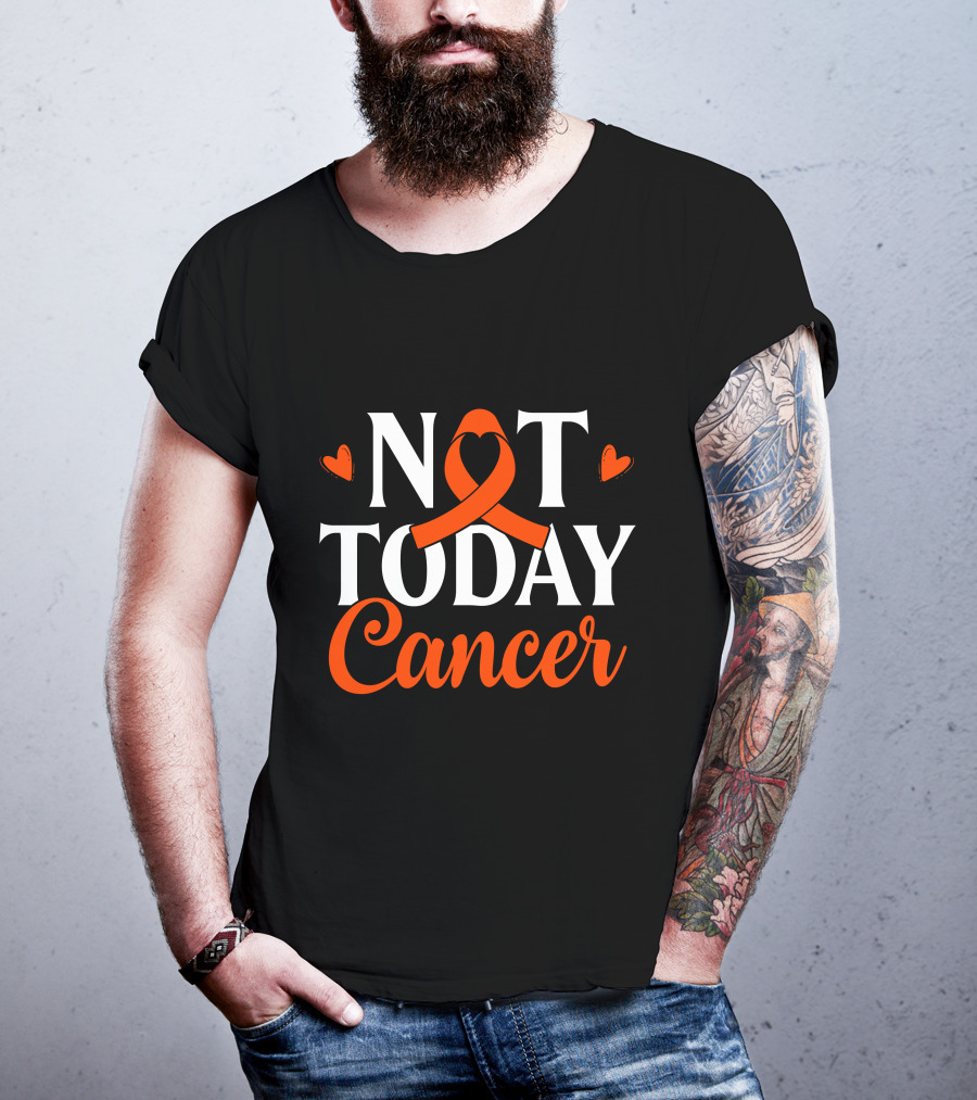 Not Today Renal Cancer Awareness Ribbon Hearts T-Shirt