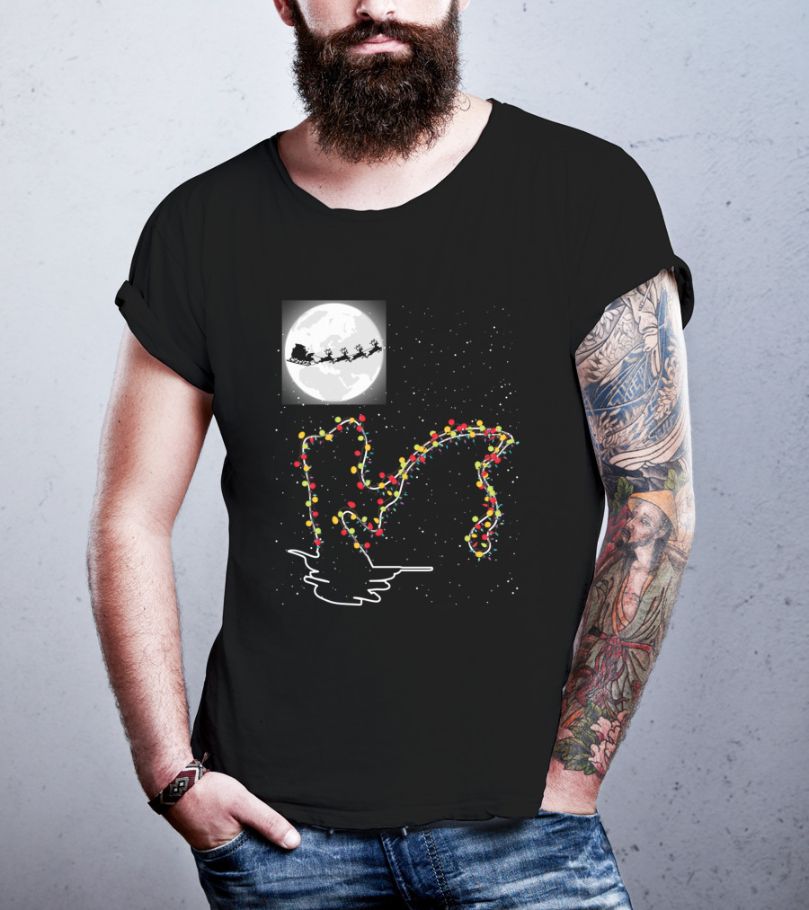 Sweet Christmas Night With Santa And Loch Ness Lights T-Shirt
