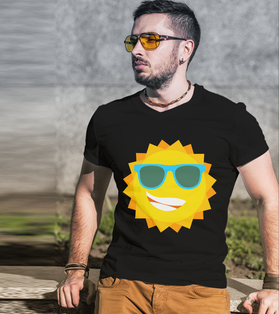 Cool Sun With Blue Sunglasses T-Shirt