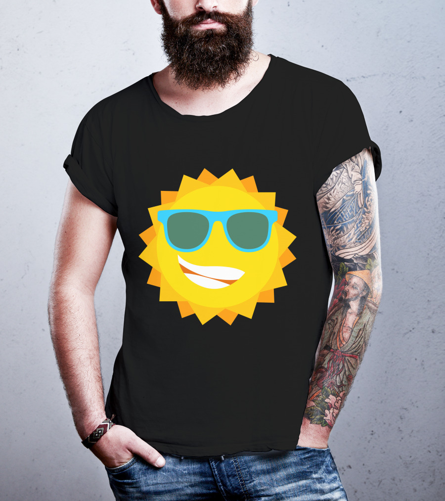 Cool Sun With Blue Sunglasses T-Shirt