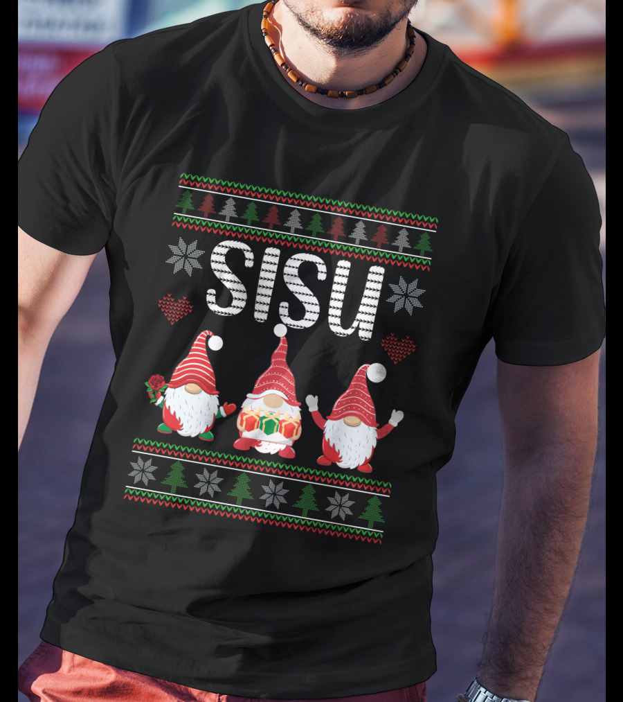 Sisu Gnomes Christmas Tree Snowflake Heart T-Shirt