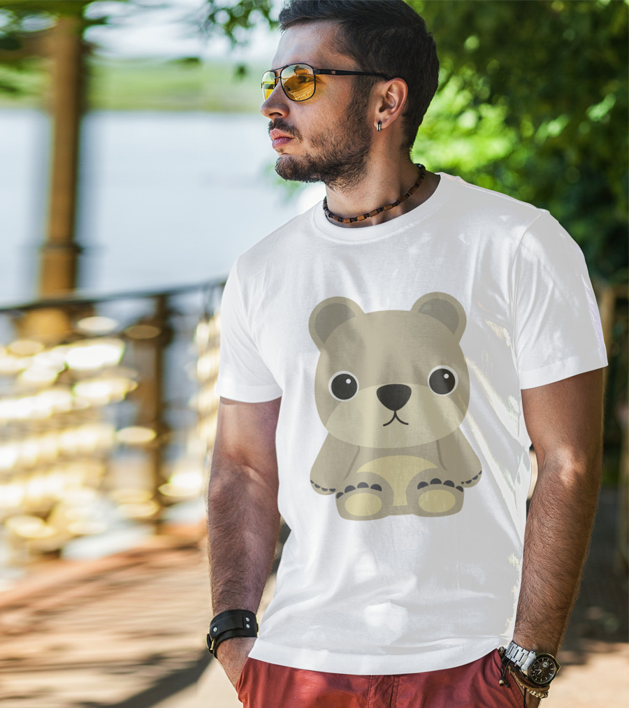 Cute Baby Bear Cartoon Plush Toy T-Shirt