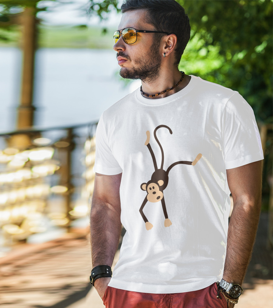Funny Cartoon Monkey Doing Handstand T-Shirt
