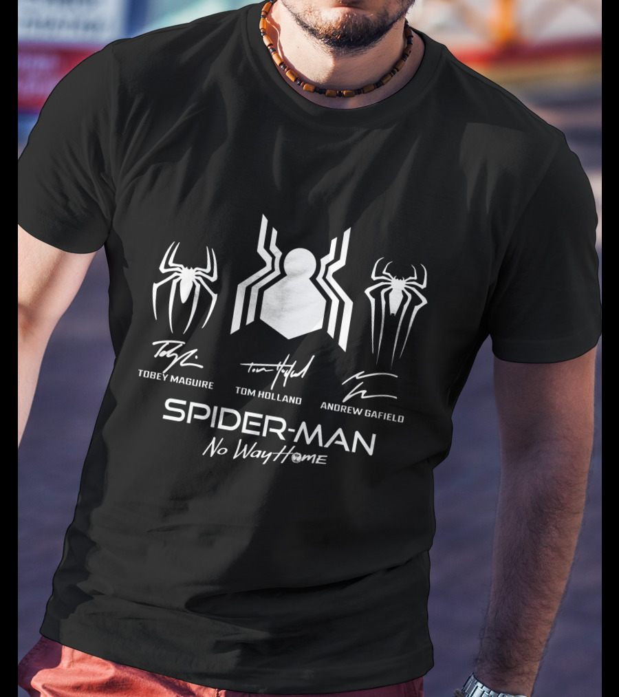 Spider-Man No Way Home Tobey Maguire Tom Holland Andrew Garfield T-Shirt