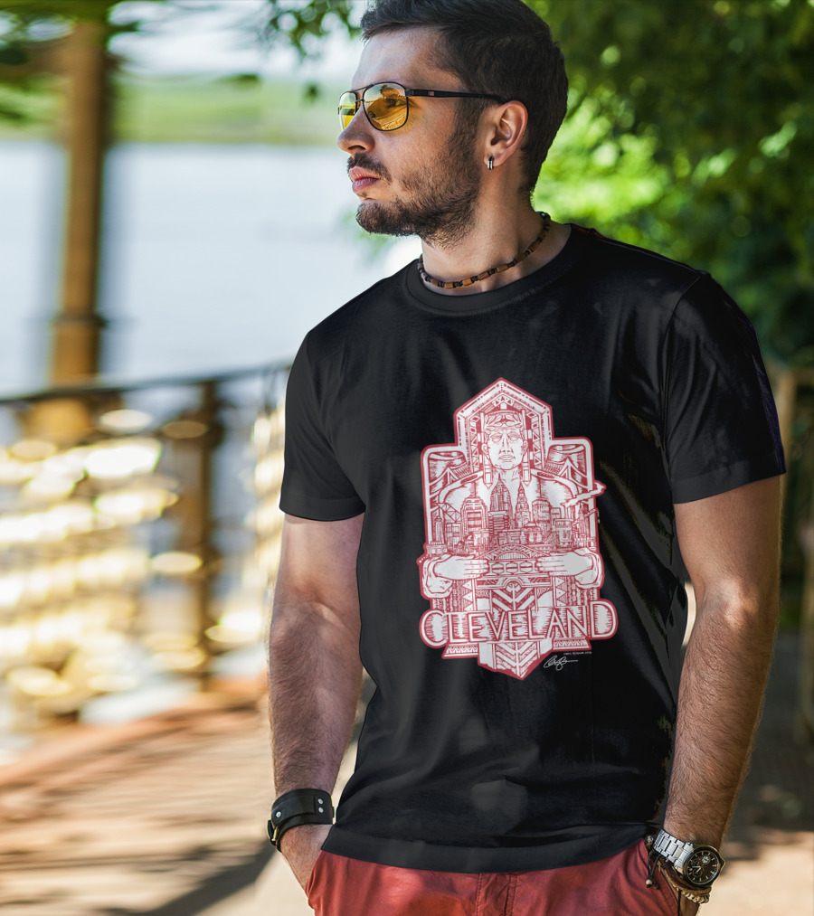 Cleveland Cityscape Guardian Red Line T-Shirt