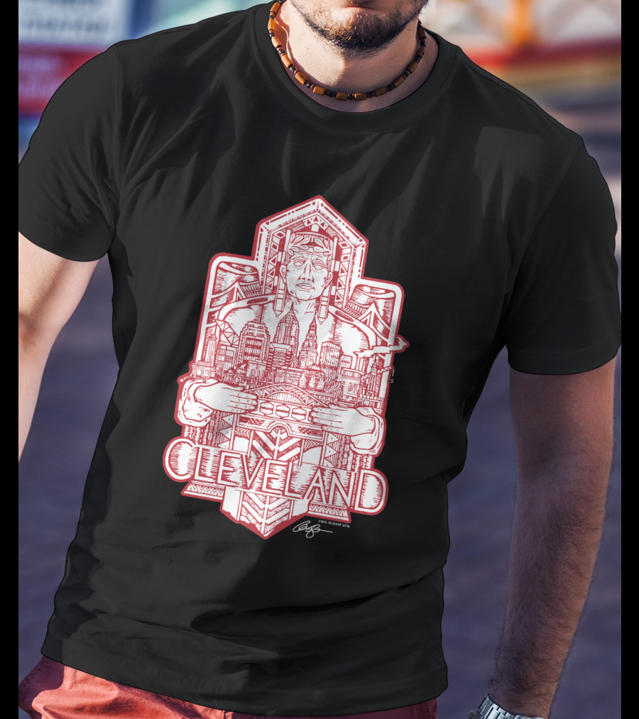 Cleveland Cityscape Guardian Red Line T-Shirt
