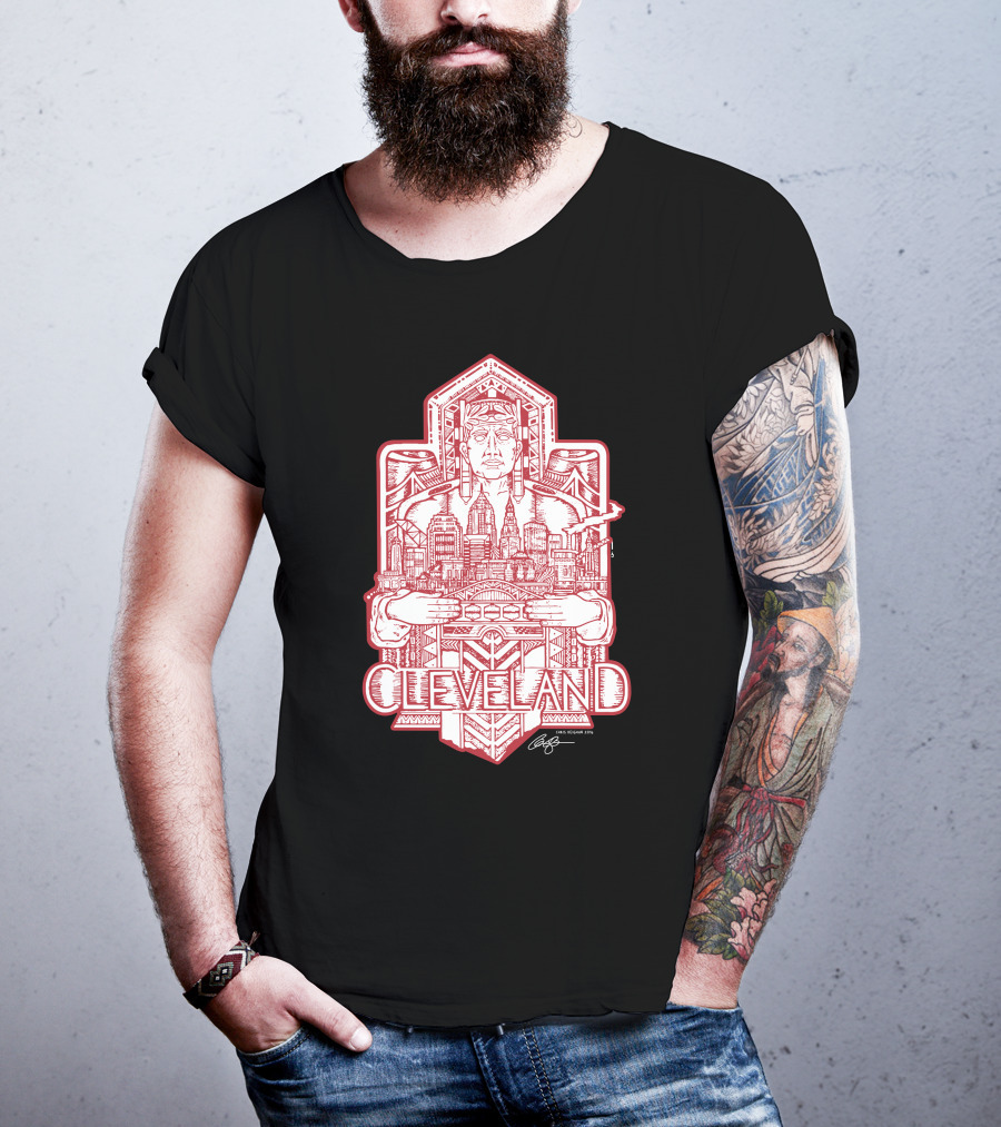 Cleveland Cityscape Guardian Red Line T-Shirt
