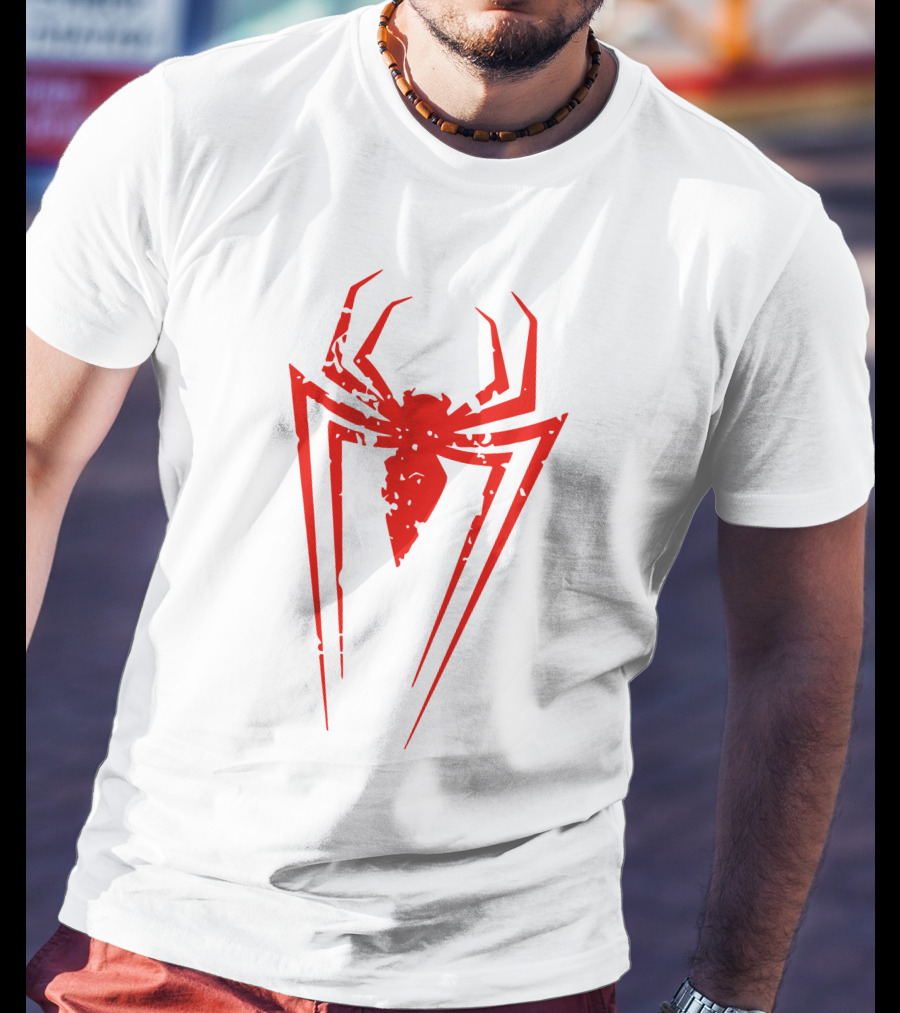 Venom Spiderman Red Distressed Spider T-Shirt