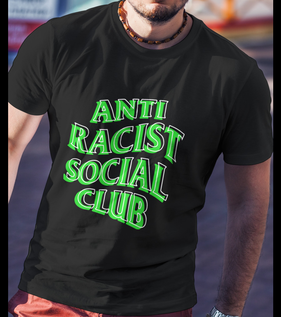 Anti Racist Social Club Green Text T-Shirt