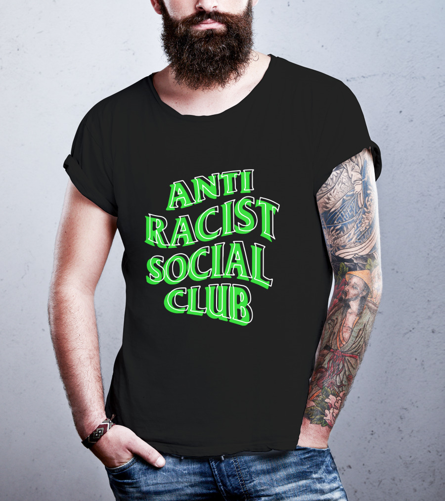 Anti Racist Social Club Green Text T-Shirt