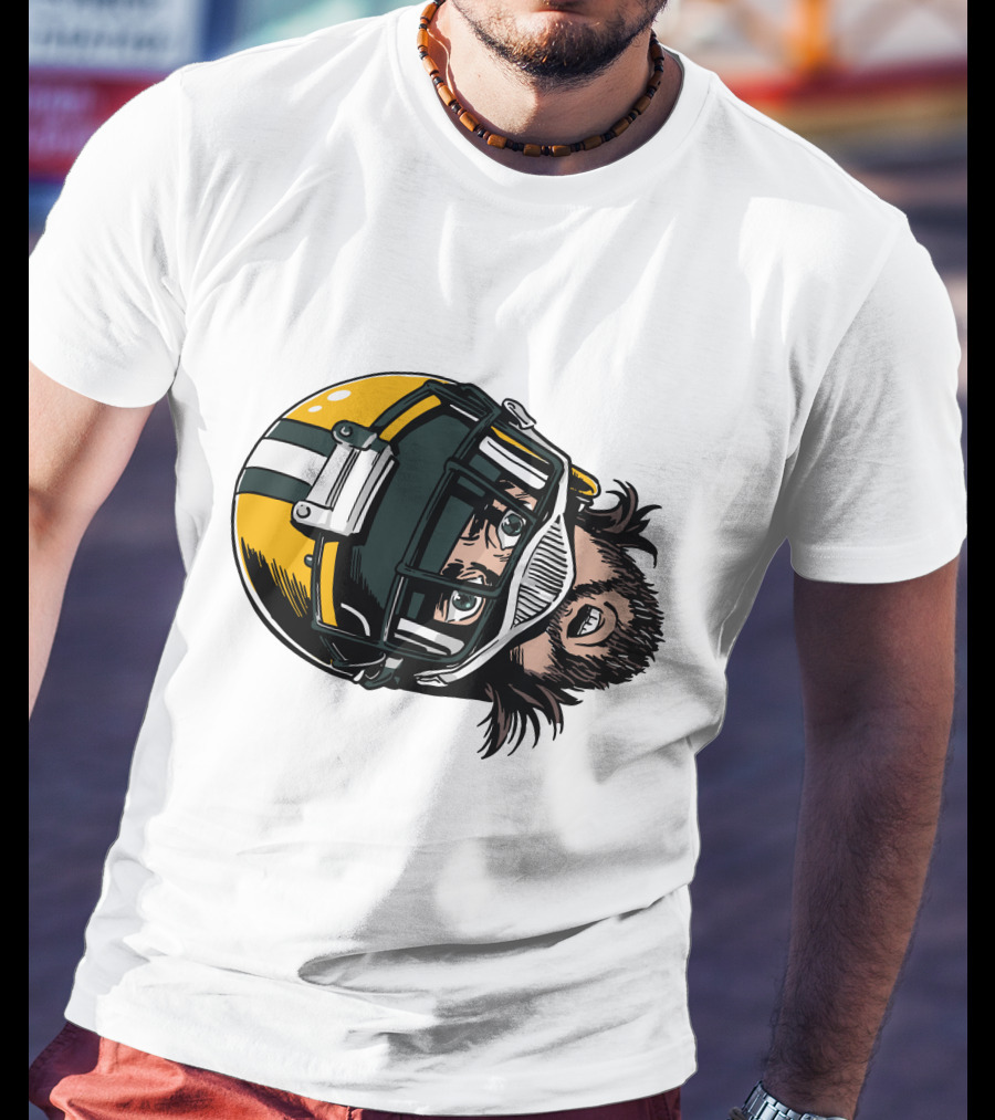 Aaron Rodgers Green Bay Packers Helmet T-Shirt