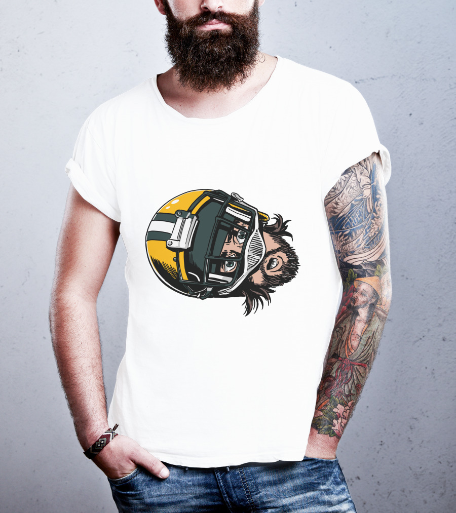 Aaron Rodgers Green Bay Packers Helmet T-Shirt