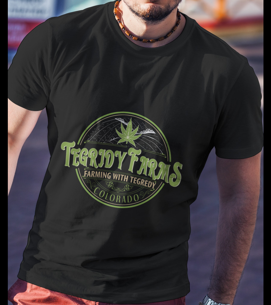 Tegridy Farms Farming With Tegridy Colorado Vintage Logo Cannabis Leaf T-Shirt