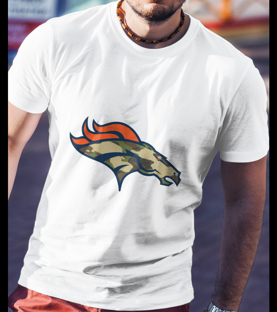 Denver Broncos Camo Horsehead Emblem T-Shirt