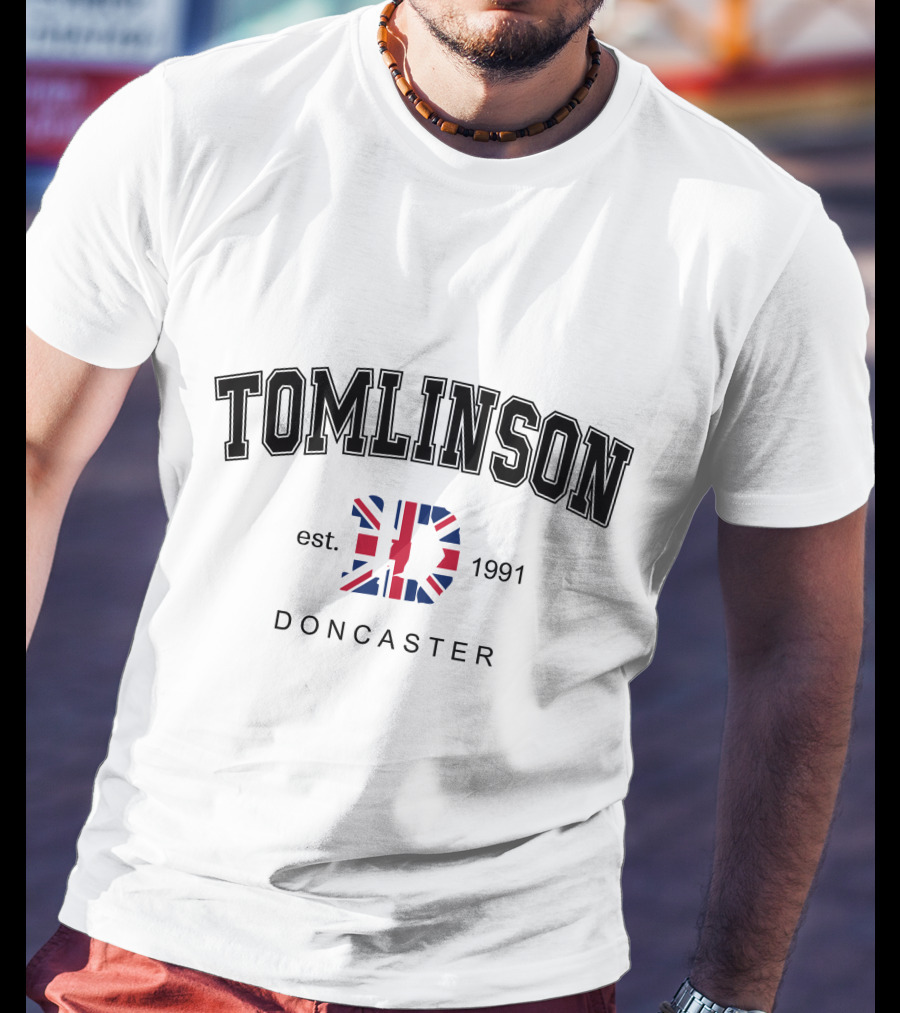 TOMLINSON Est 1991 Doncaster UK Flag LD T-Shirt