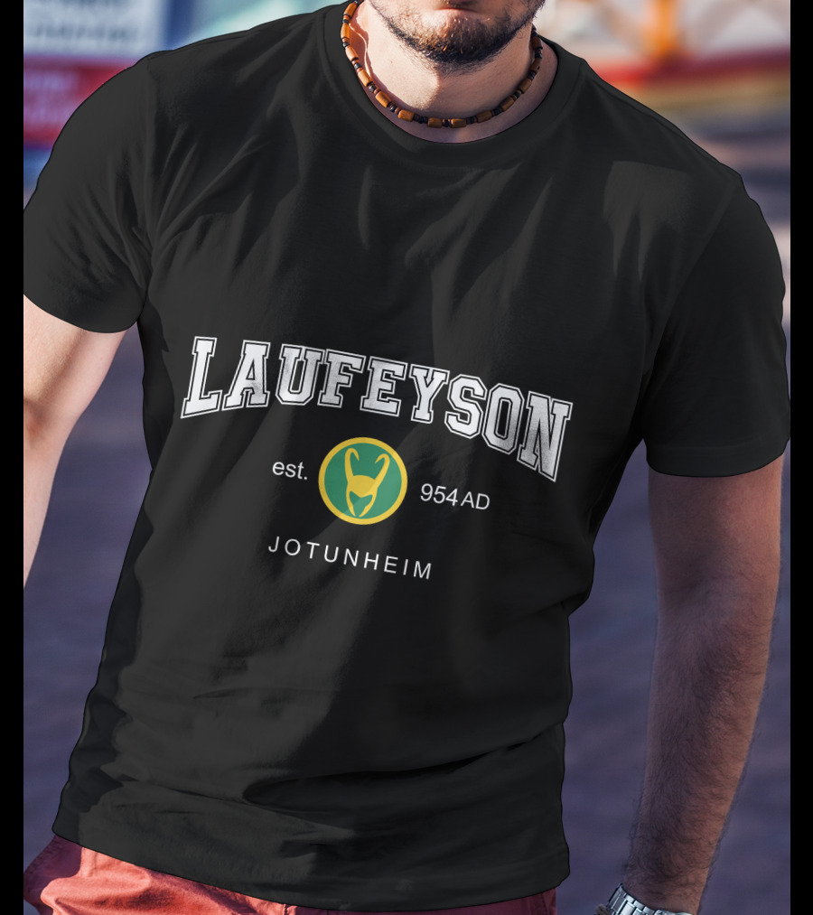 Laufeyson Est 954 AD Jotunheim Green Helmet T-Shirt