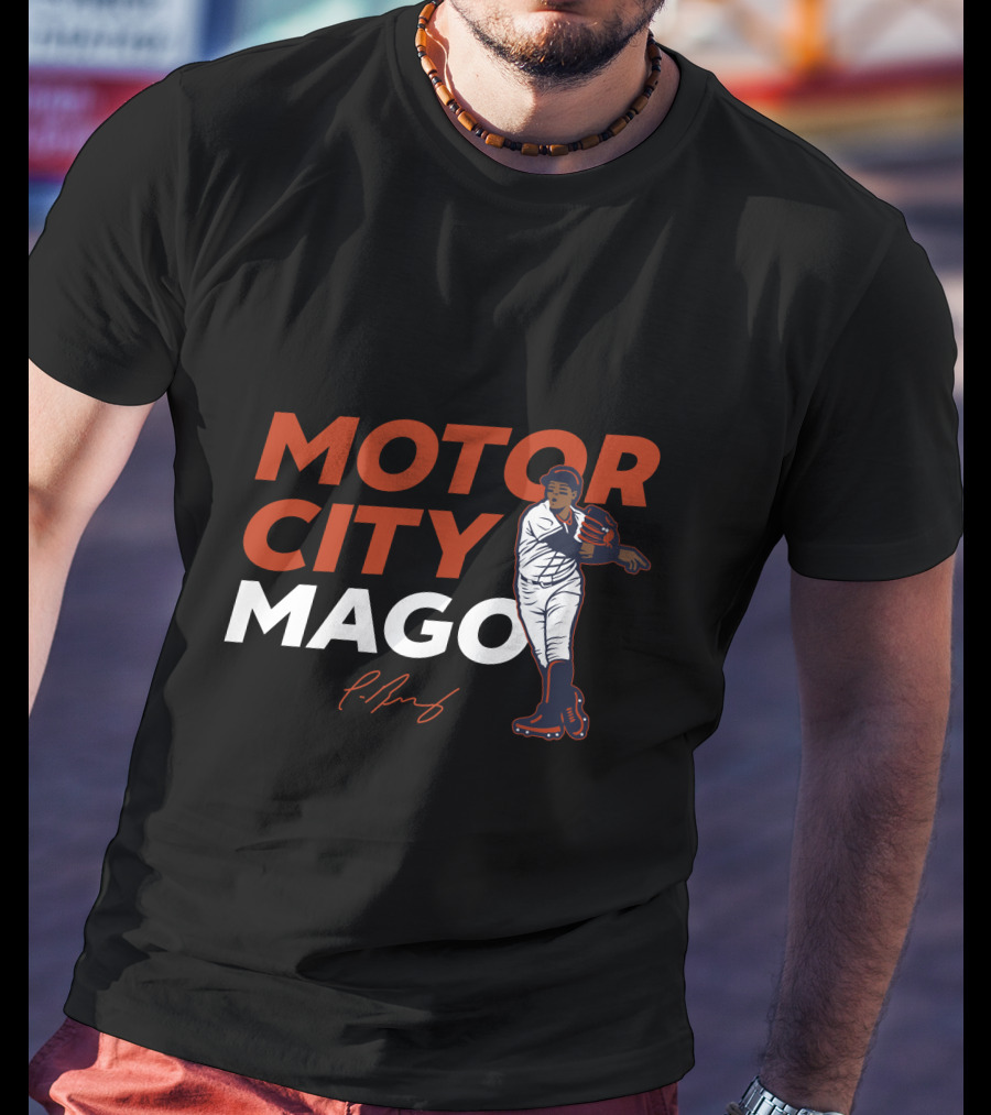 Motor City Mago Detroit Tigers Baseball Pitcher T-Shirt