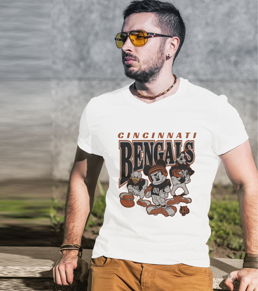 Cincinnati Bengals Disney Characters Vintage NFL Football T-Shirt