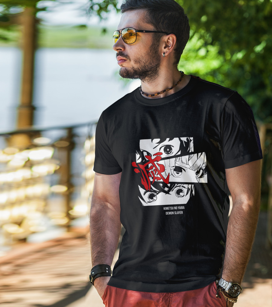 Kimetsu No Yaiba Demon Slayer Manga Panel Art Eyes T-Shirt