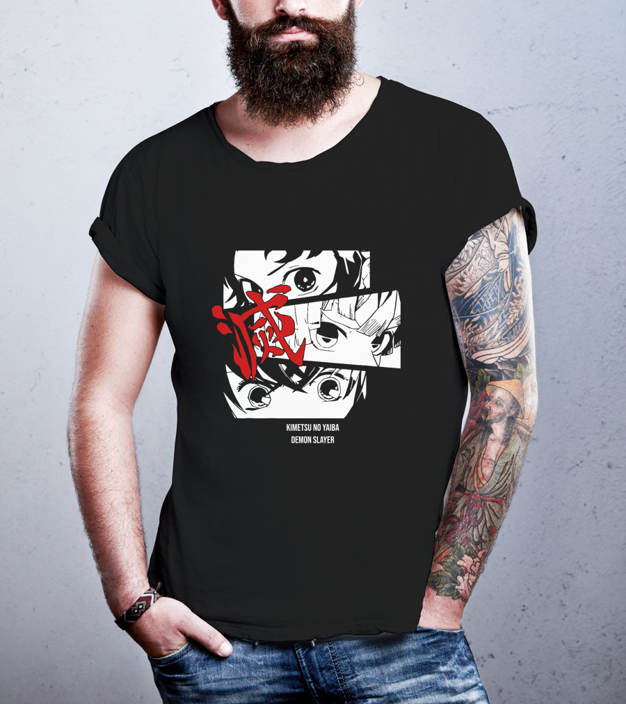 Kimetsu No Yaiba Demon Slayer Manga Panel Art Eyes T-Shirt
