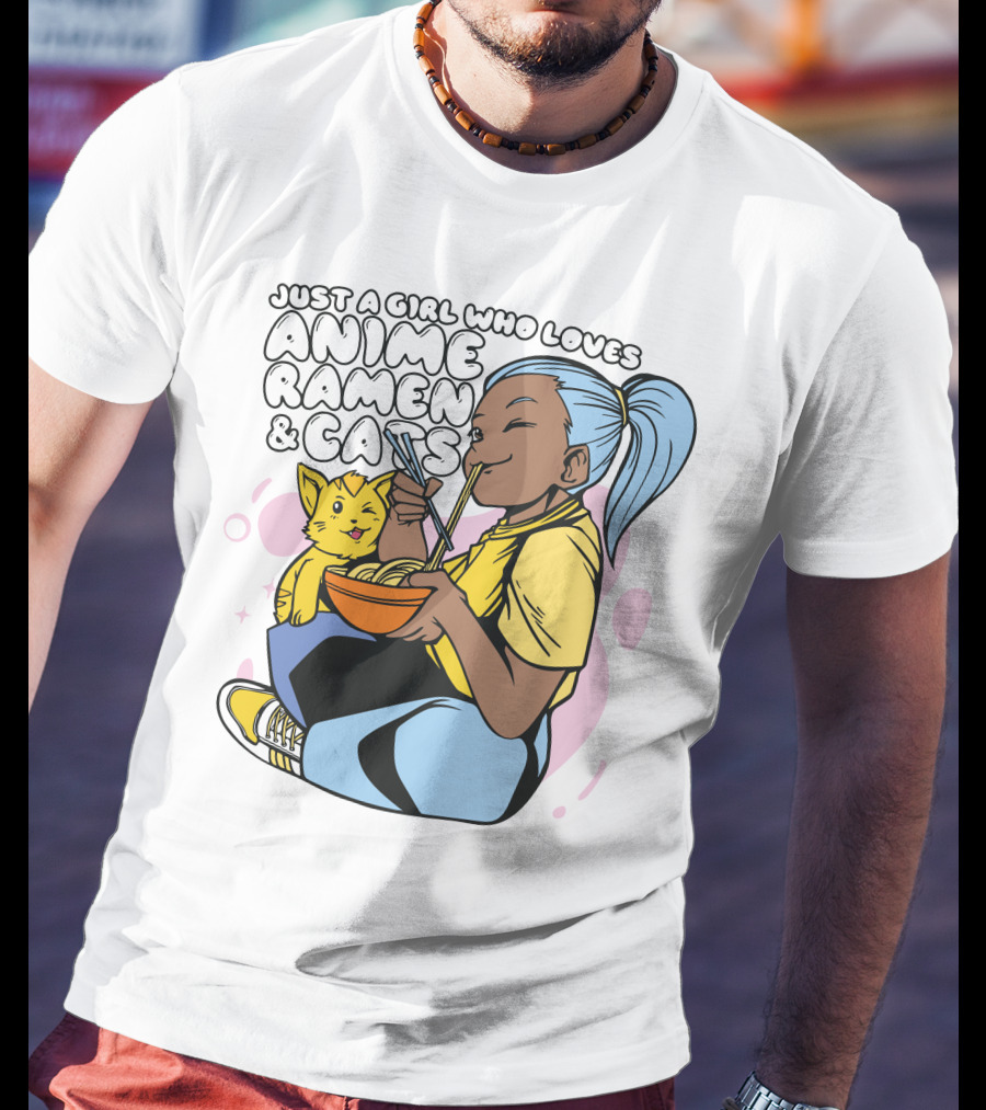 Just A Girl Who Loves Anime Ramen And Cats T-Shirt