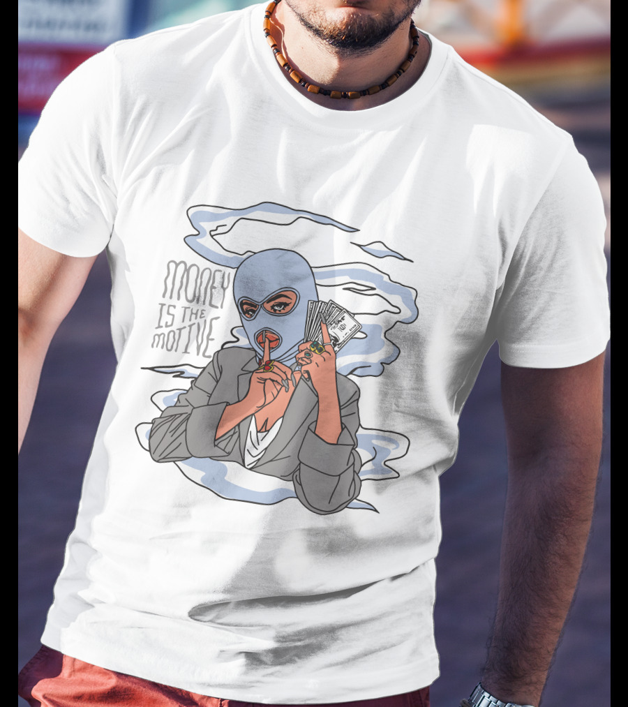 Money Is The Motive Smoky Figure With Cash Stack T-Shirt