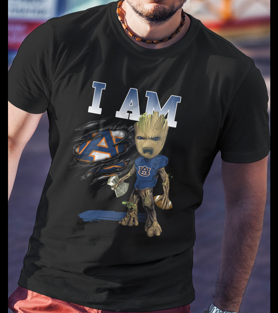 I Am Au Auburn Groot Football Avengers T-Shirt