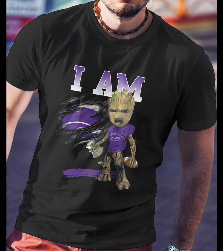 I Am Groot Kansas State Wildcat Football Fan T-Shirt